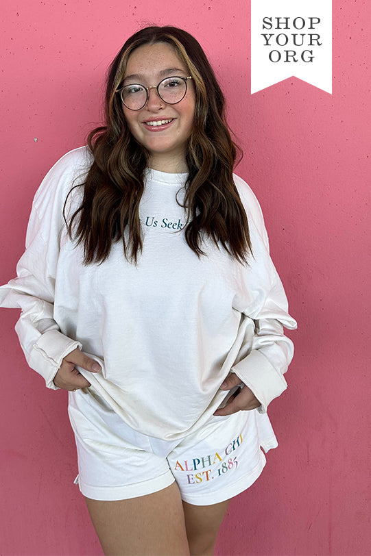 Vanilla Ice Rainbow Letters Matching Set Sorority Shorts