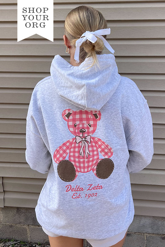 Plaid Teddy Sorority Hoodie - 2XL - 3XL