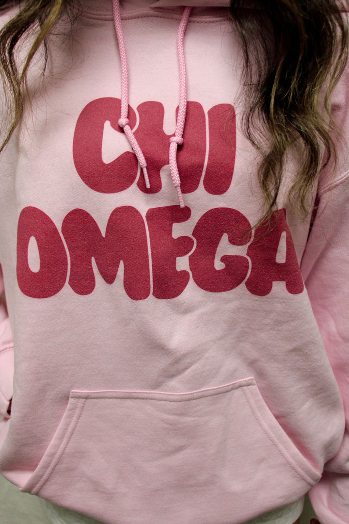 Red Letter Light Pink Sorority Hoodie