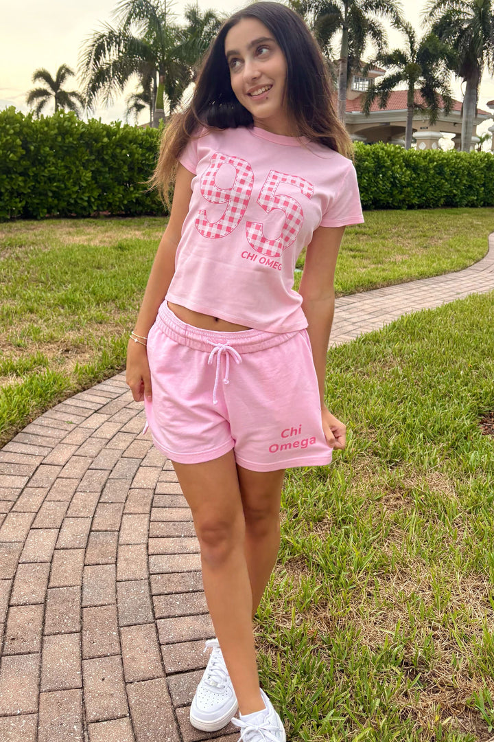 Bubblegum Gingham Year Sorority Baby Tee