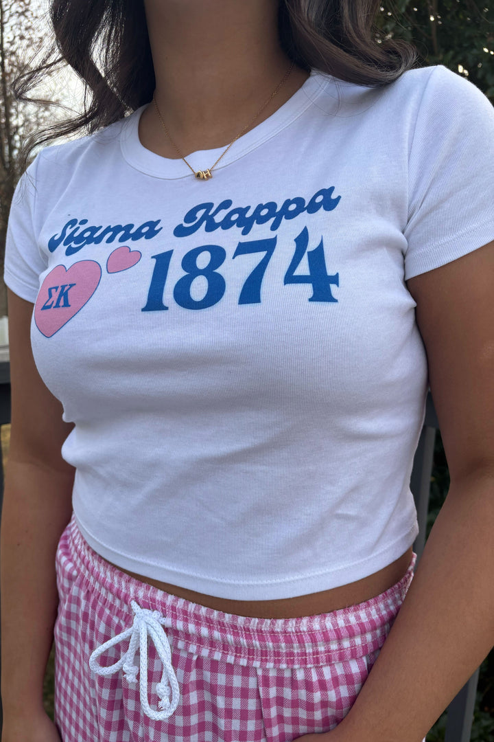 Pink Heart Sorority Baby Tee