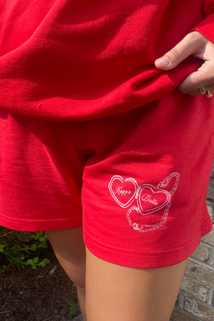 Heart Locket Red Sorority Shorts