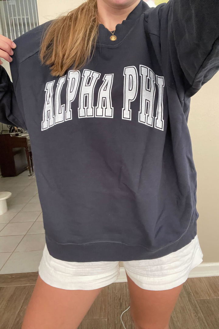 Midnight Sky Mock Neck Light Weight Sorority Crewneck