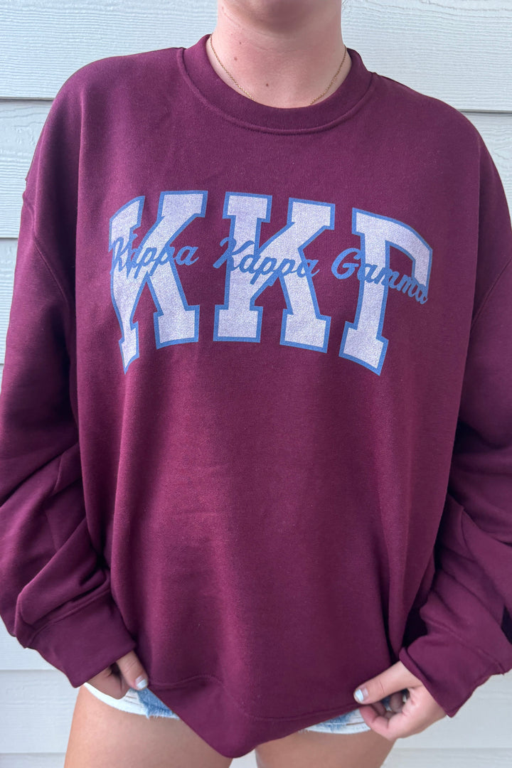 Varsity Maroon Heavy Weight Sorority Crewneck