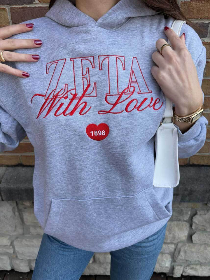 With Love Embroidered Sorority Hoodie