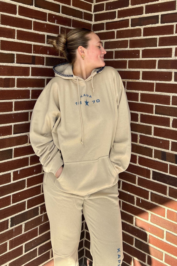 Hood Stitch Small Star Sand Sorority Hoodie