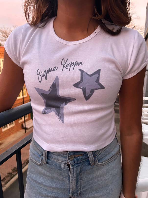 Twin Stars Sorority Baby Tee