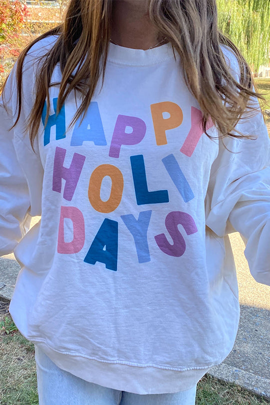 Vanilla Ice Happy Holidays Light Weight Crewneck