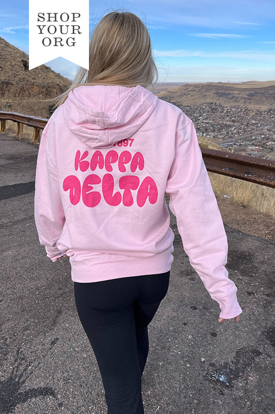 Bubble Letter Pink Sorority Hoodie