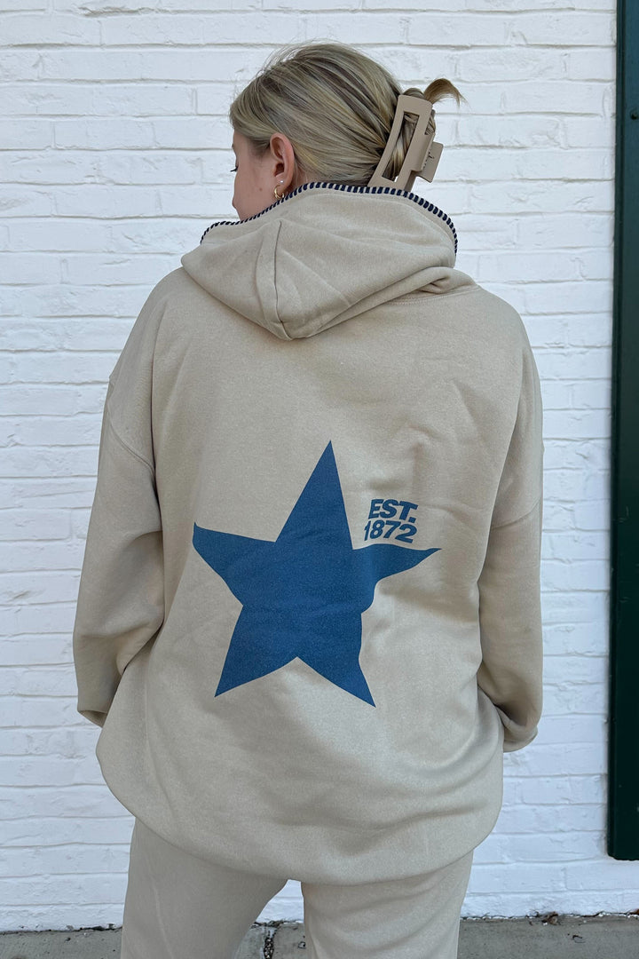 Hood Stitch Navy Star Sand Sorority Hoodie