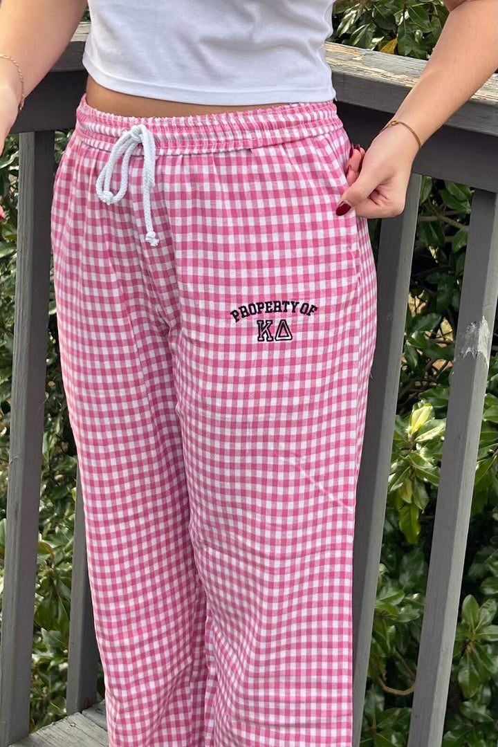 Embroidered Property Of Sorority Flannel Pajama Pant