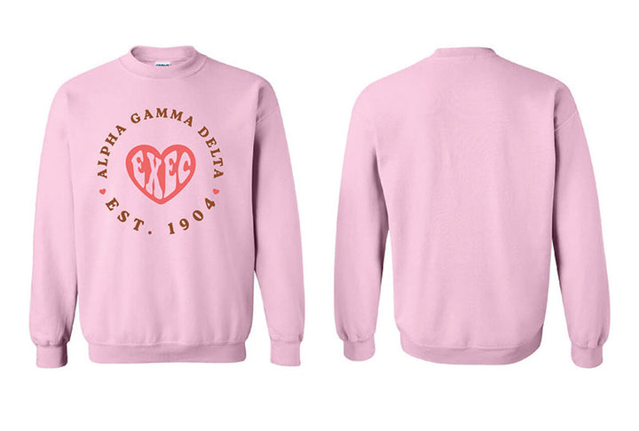 Pink Heart Sorority Exec Crewneck