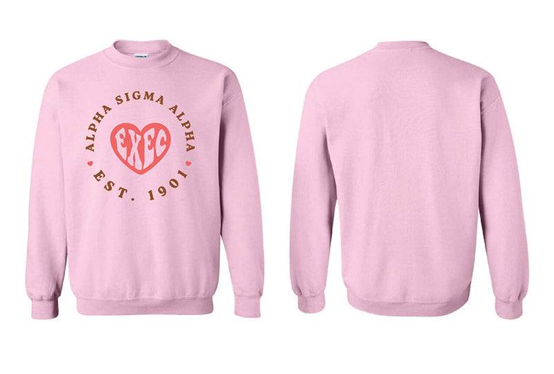 Pink Heart Sorority Exec Crewneck