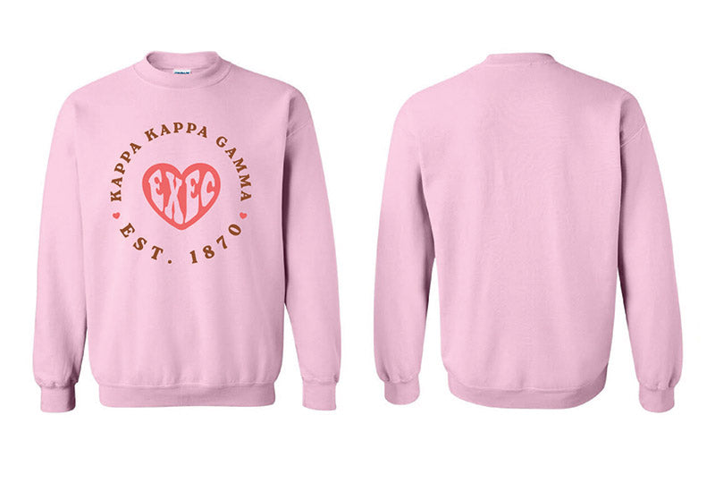 Pink Heart Sorority Exec Crewneck