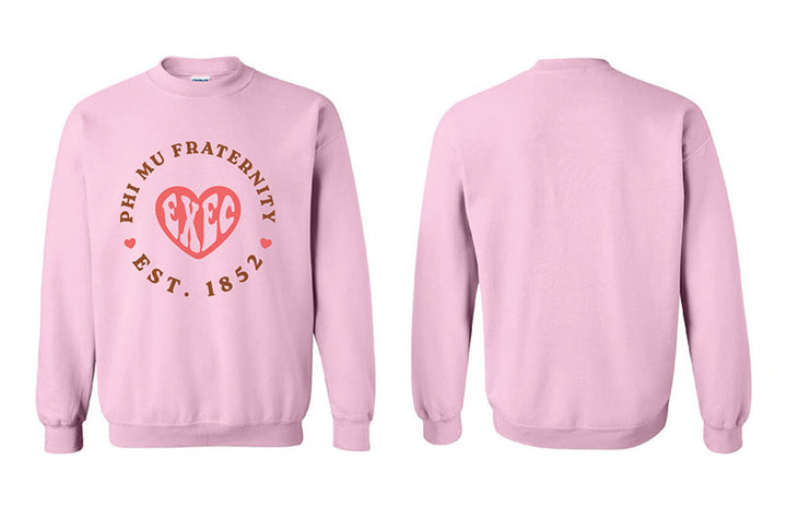 Pink Heart Sorority Exec Crewneck