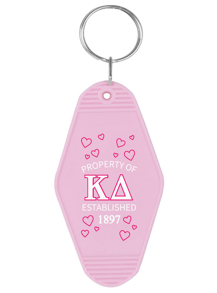 Pink Property Of Sorority Keychain