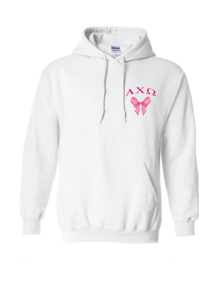 University of Houston | AXO | Fall Merch Store - White Bow Hoodie