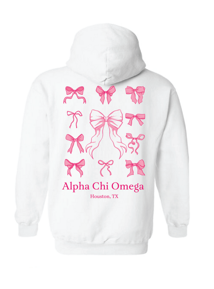 University of Houston | AXO | Fall Merch Store - White Bow Hoodie