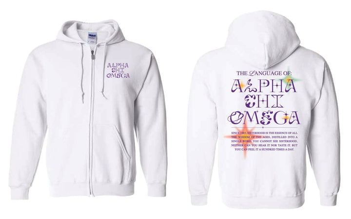 Language Of Sorority Full Zip Hoodie - 2XL - 3XL