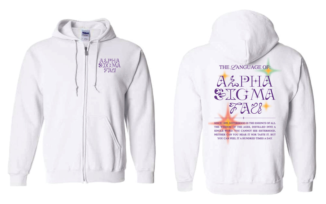 Language Of Sorority Full Zip Hoodie