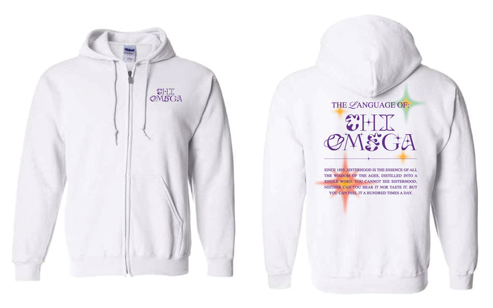 Language Of Sorority Full Zip Hoodie - 2XL - 3XL