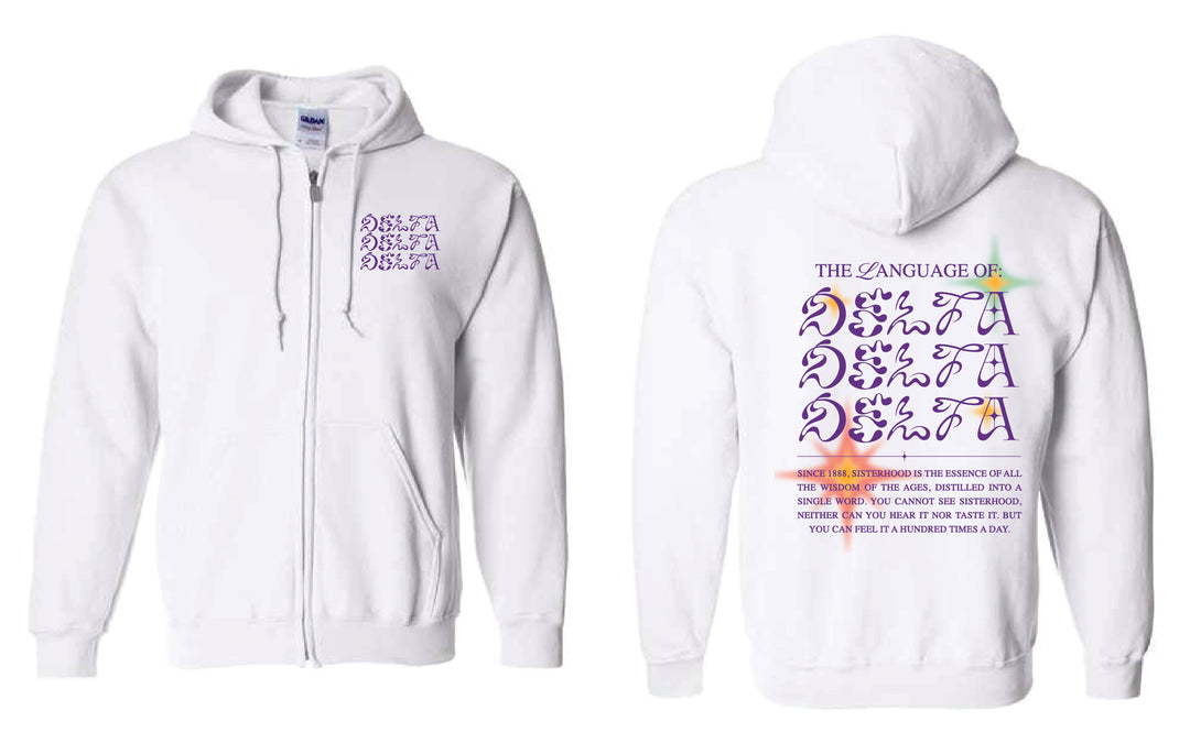 Language Of Sorority Full Zip Hoodie