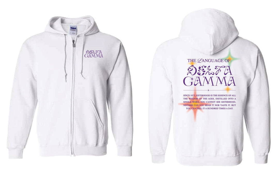 Language Of Sorority Full Zip Hoodie