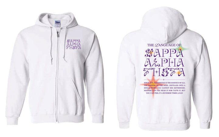 Language Of Sorority Full Zip Hoodie - 2XL - 3XL