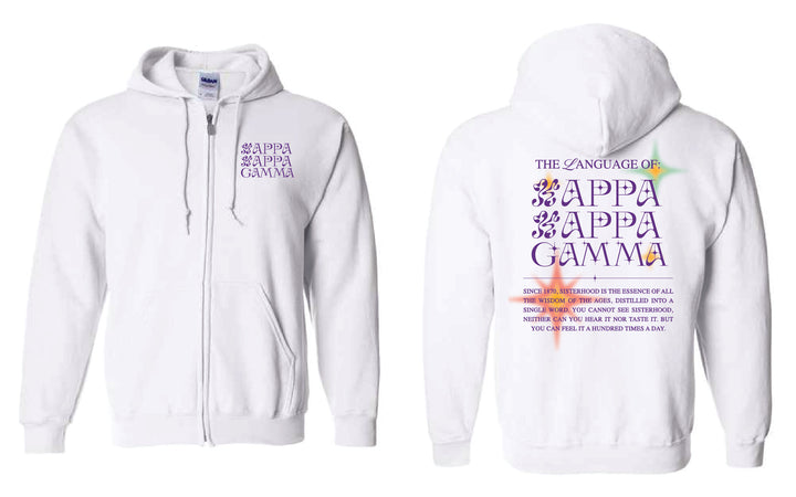 Language Of Sorority Full Zip Hoodie - 2XL - 3XL