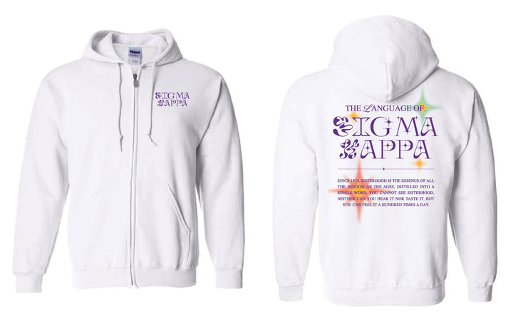 Language Of Sorority Full Zip Hoodie - 2XL - 3XL