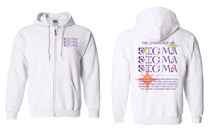 Language Of Sorority Full Zip Hoodie - 2XL - 3XL