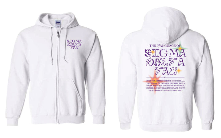 Language Of Sorority Full Zip Hoodie - 2XL - 3XL