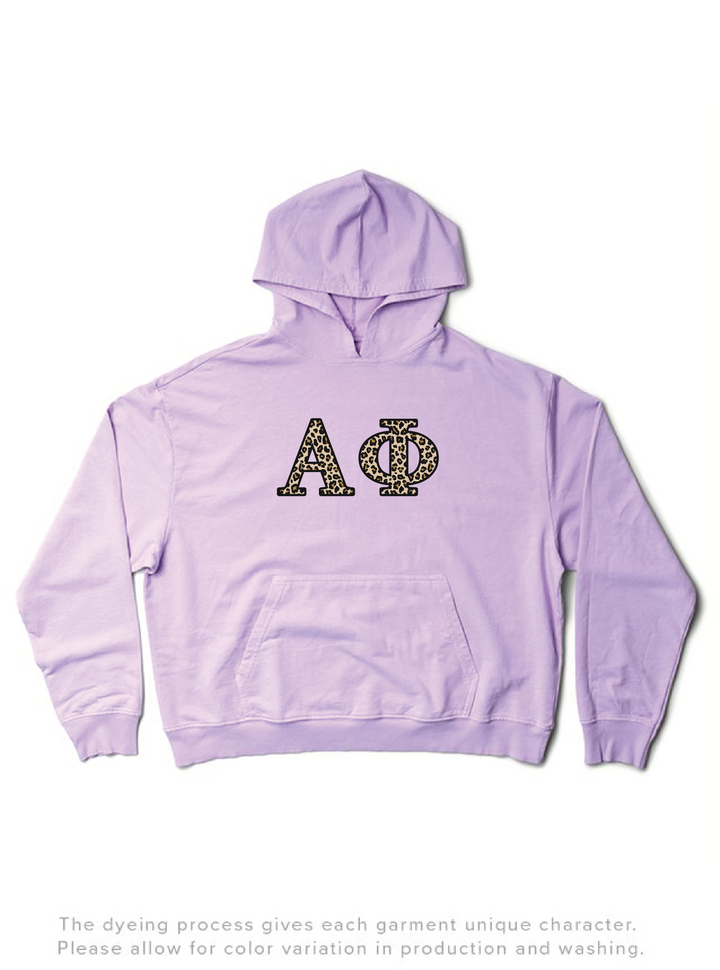 Lavender Haze Cheetah Letters Light Weight Sorority Hoodie - 2XL