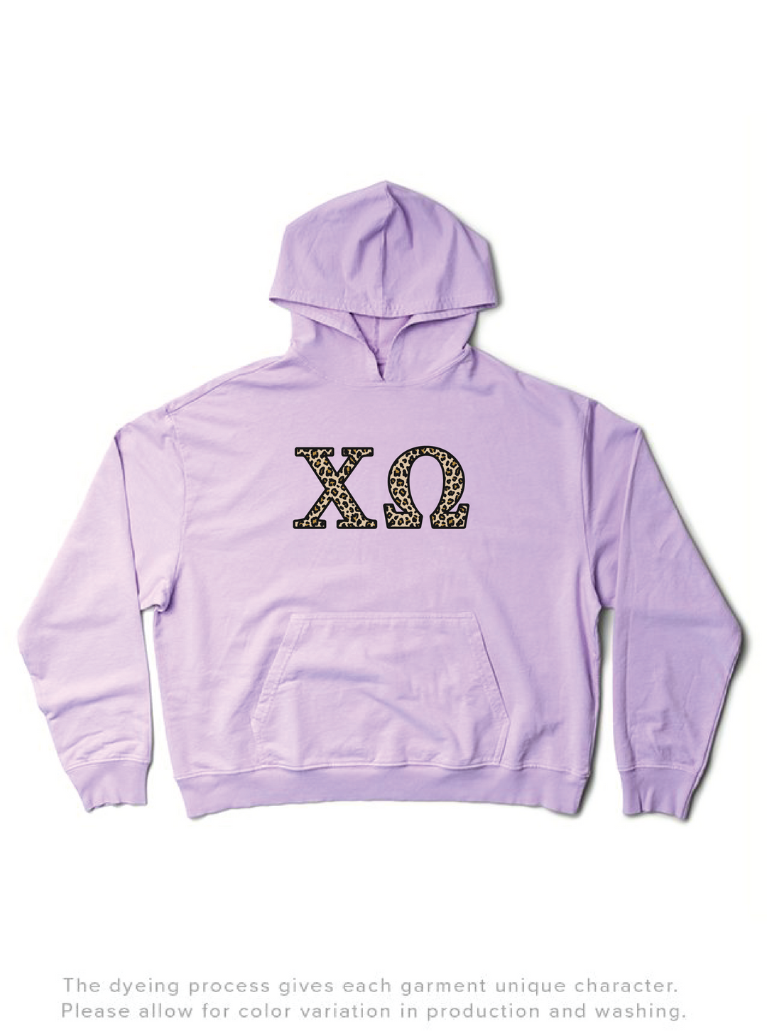 Lavender Haze Cheetah Letters Light Weight Sorority Hoodie