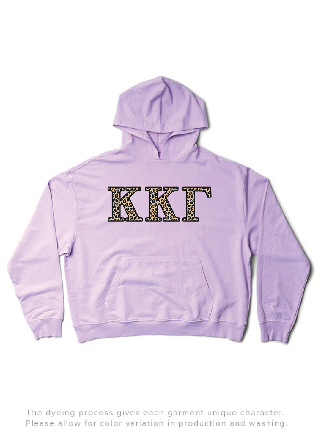 Lavender Haze Cheetah Letters Light Weight Sorority Hoodie