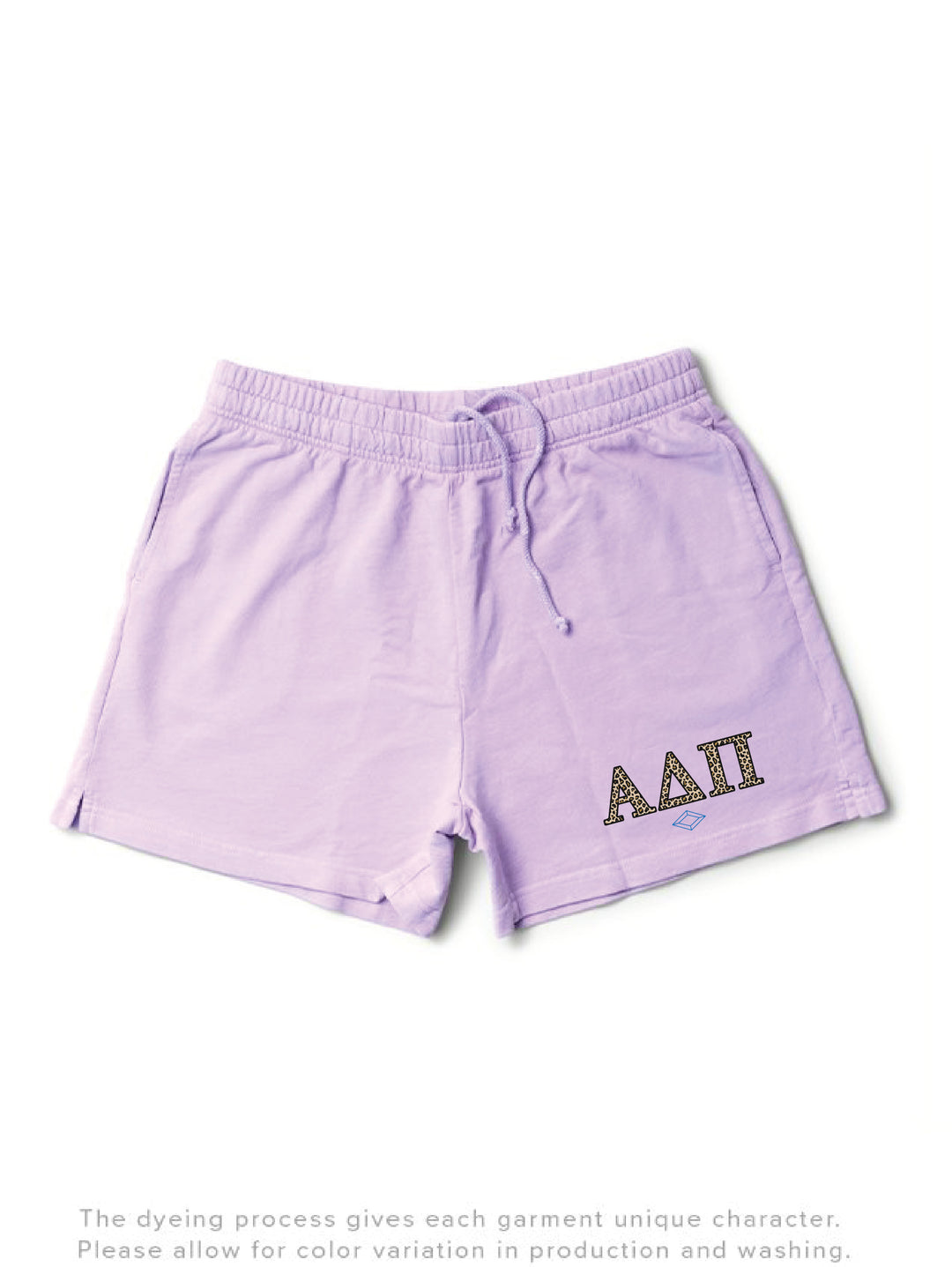 Alpha Delta Pi Lavender Haze Cheetah Letters Light Weight Shorts