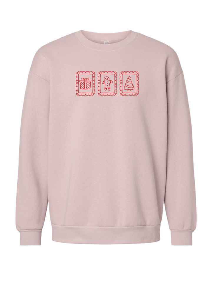 Embroidered Holiday Stamp Lifestyle Crewneck