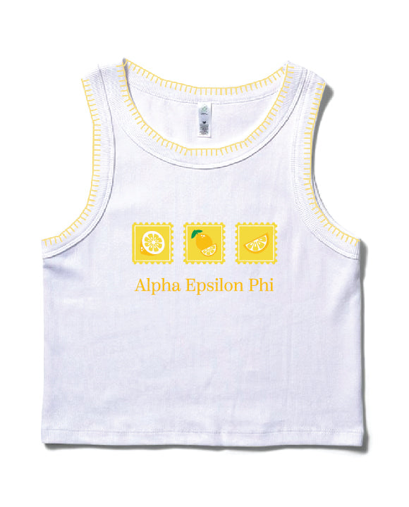 Lemon Stamp Stitched Sorority Tank
