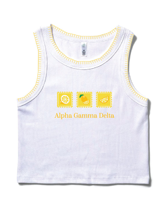 Lemon Stamp Stitched Sorority Tank