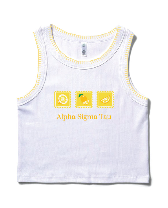 Lemon Stamp Stitched Sorority Tank