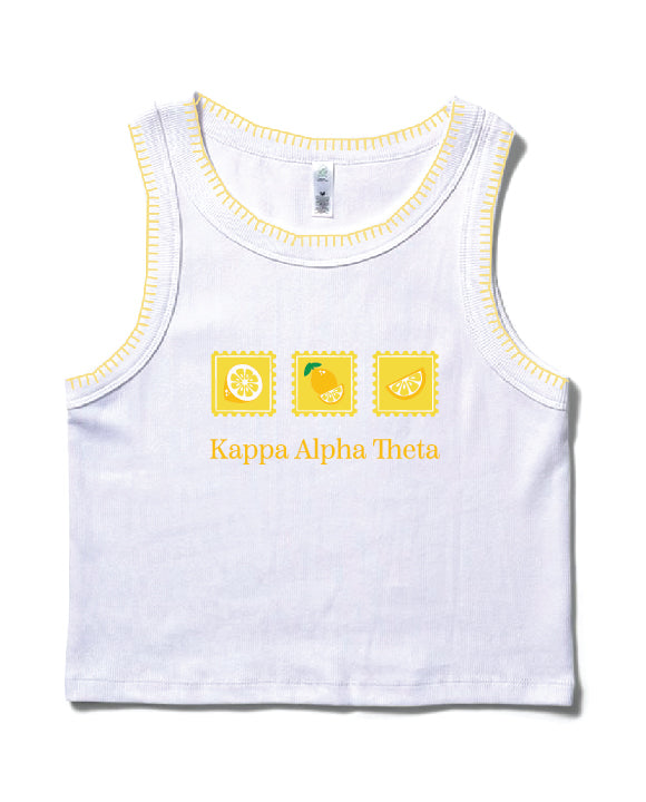 Lemon Stamp Stitched Sorority Tank