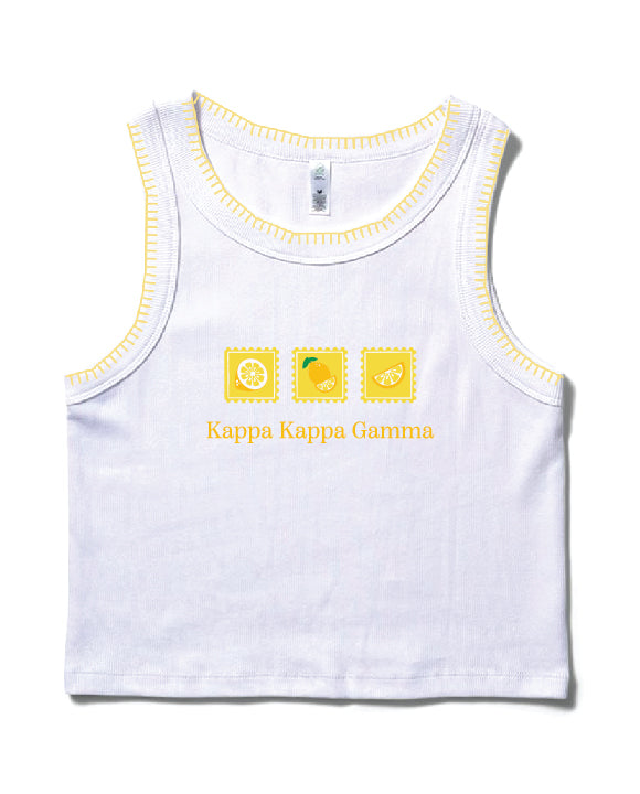 Lemon Stamp Stitched Sorority Tank