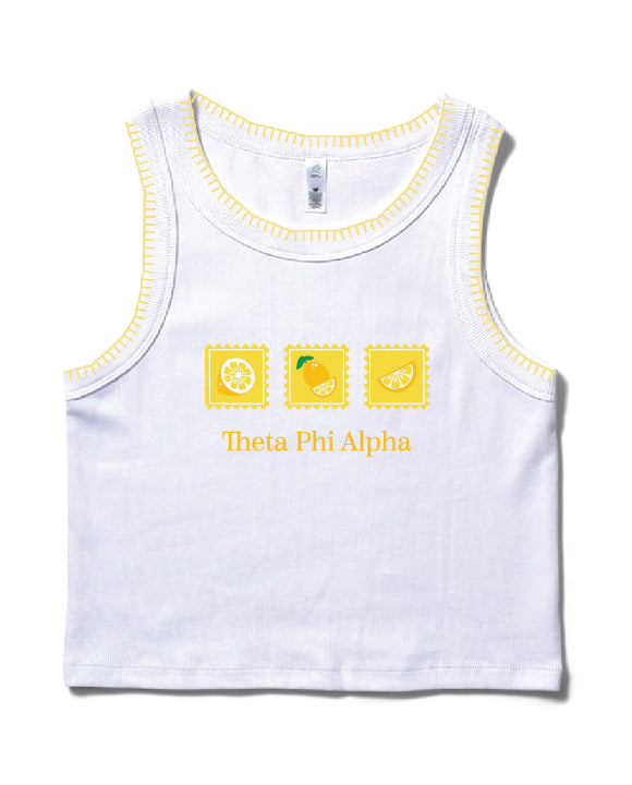 Lemon Stamp Stitched Sorority Tank