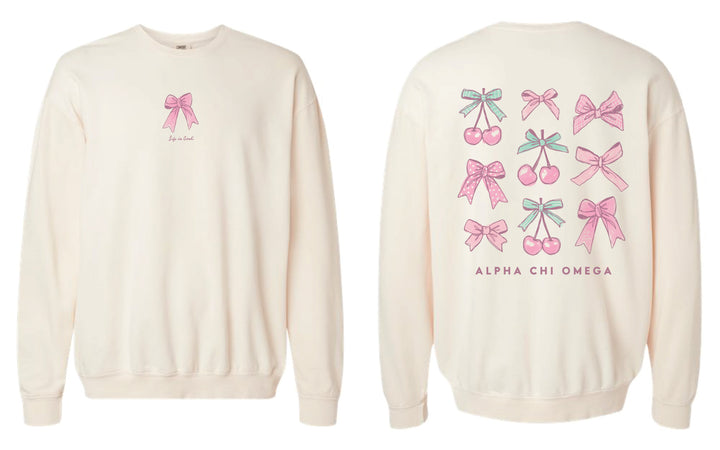 Life Is Good Cherries & Bows Sorority Crewneck