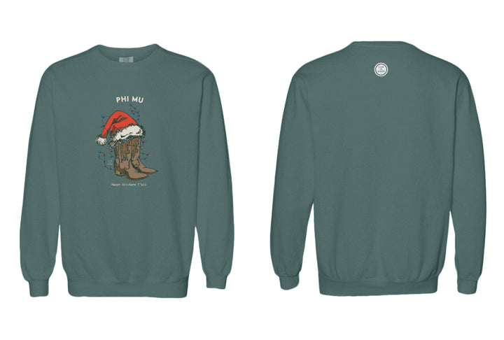 Life is Good Cowboy Boots Holiday Sorority Crewneck