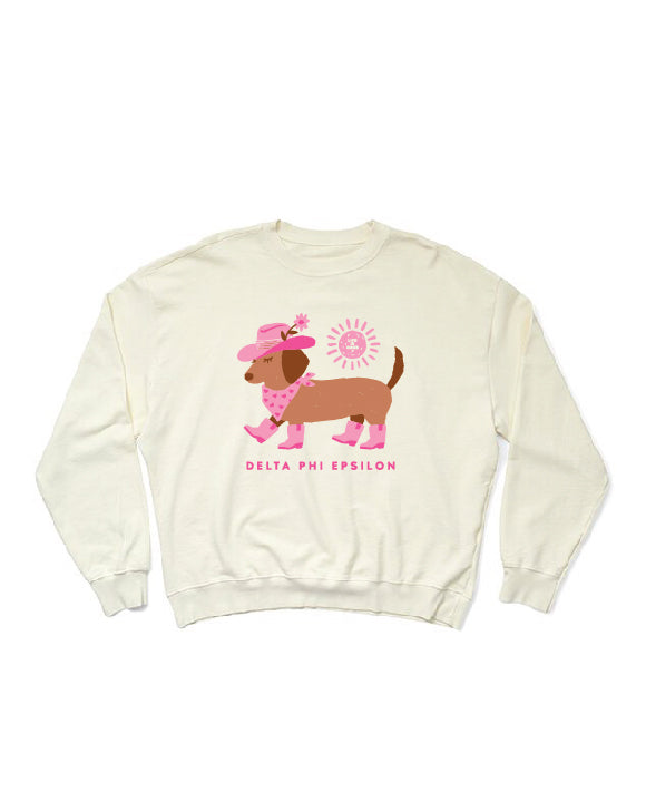 LIFE IS GOOD® Daschund Vanilla Ice Light Weight Sorority Crewneck