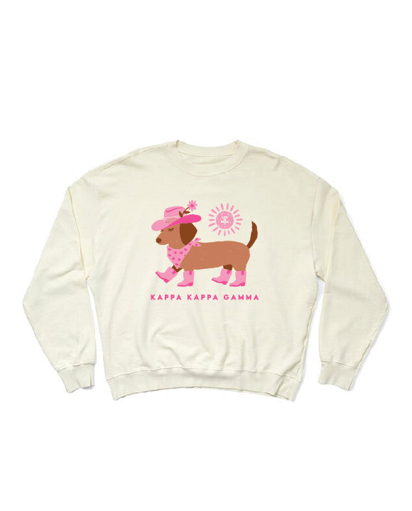LIFE IS GOOD® Daschund Vanilla Ice Light Weight Sorority Crewneck