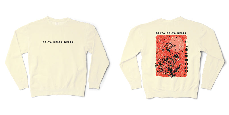 Delta Delta Delta LIFE IS GOOD® Floral Crewneck