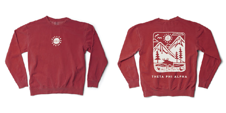 LIFE IS GOOD® Mountain Sorority Crimson Crewneck