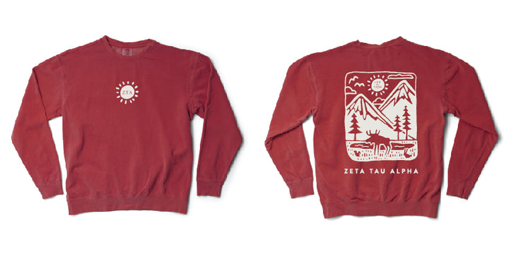 LIFE IS GOOD® Mountain Sorority Crimson Crewneck